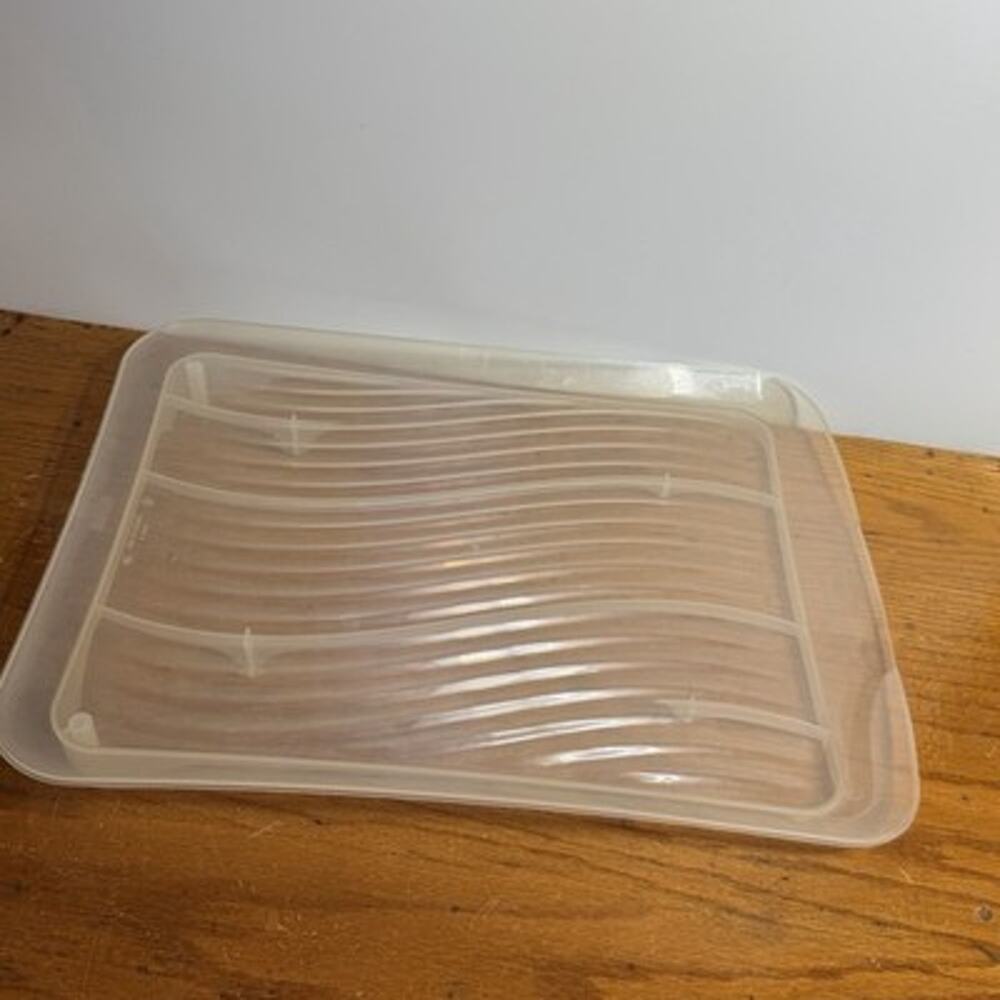 CLEAR Rubbermaid White Dish Drainer Board Tray 1S04-2 Sloped Design USA 17"x13"